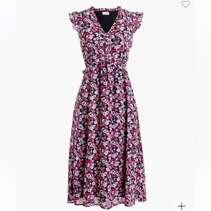73 J. Crew NWT Floral V Neck Midi Dress